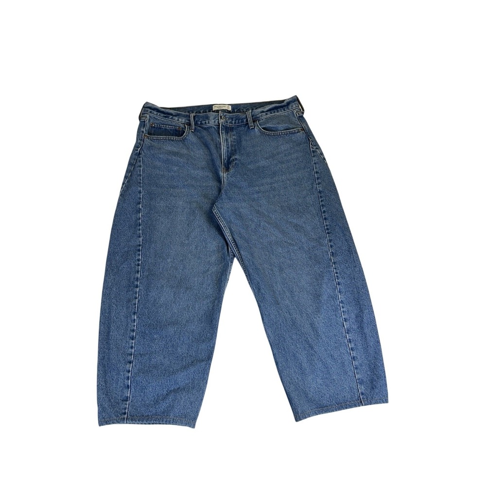 Abercrombie & Fitch Curve Love The Barrel Jean Mid Rise Medium‎ Wash Size 34